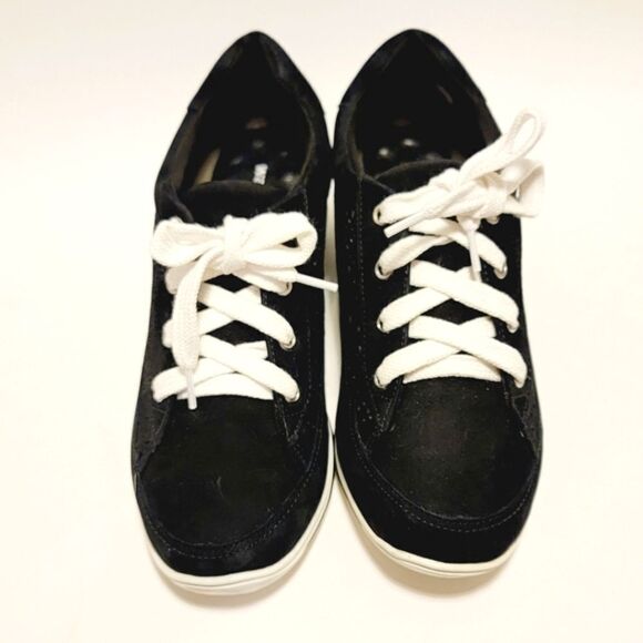 Walking Cradles Black White Suede Destin Lace Up Comfort Sneaker Size 7.5 - Picture 4 of 8